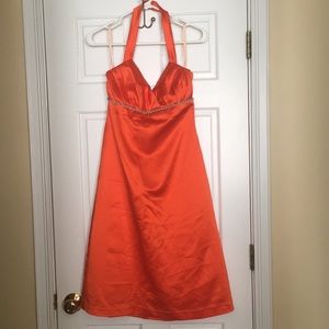 Orange Custom Made Bridesmaids Dress
